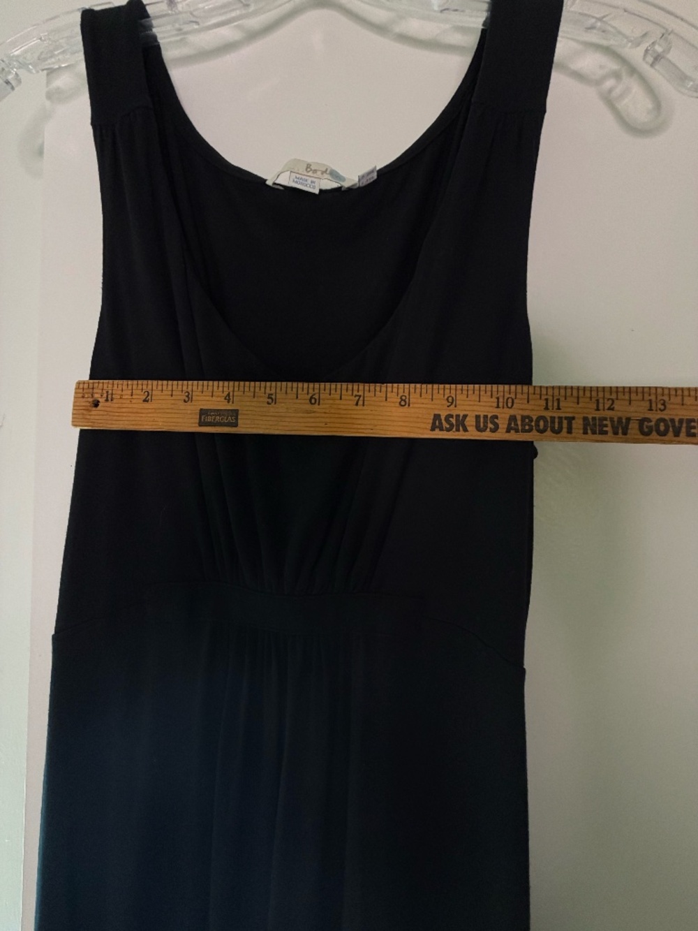 Boden Black Sleeveless Jersey Maxi Dress Women's US 8 Long Travel Dress